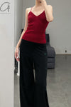 SWAYING/KNIT V-neck knitted camisole SW24RE1T01 red